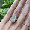 Reese 5.2 Carat Radiant Moissanite Engagement Ring w/ Dainty Halo & Pavé Band & 14K White Gold Setting - TOVAA