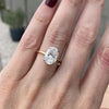 Amanda Moissanite 2 Carat Oval Engagement Ring w/ 2-Tone 14k White & Yellow Gold Band - TOVAA