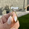Olivia 4.7ct Oval Moissanite Engagement Ring w/ 2-Tone 14k White and Yellow Gold Setting - TOVAA