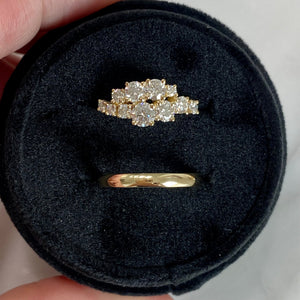 Claire Moissanite Cluster Ring w/ 14k Gold Setting - TOVAA