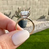 Olivia 4.7 Solitaire Moissanite Engagement Ring w/ 2-Tone 4-Prong Band - TOVAA