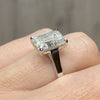 Stella 4.25ct Emerald Moissanite Engagement Ring w/ 14k White Gold Band - TOVAA