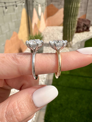 Danielle 3.5 Carat Round Moissanite Engagement Ring w/ Hidden Halo - TOVAA