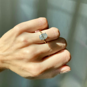 Olivia Oval Moissanite Engagement Ring (3ct) w/ 2-Tone 14k White & Gold Setting