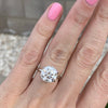 Danielle 4.5ct Round Moissanite Engagement Ring w/ 6-Claw 2mm Half Round Band - TOVAA