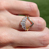 Bergetta Contour Band Engagement Ring w/ Tapered Baguette Moissanite Stones - TOVAA
