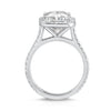 Reese 5.2 Carat Radiant Moissanite Engagement Ring w/ Dainty Halo & Pavé Band & 14K White Gold Setting - TOVAA