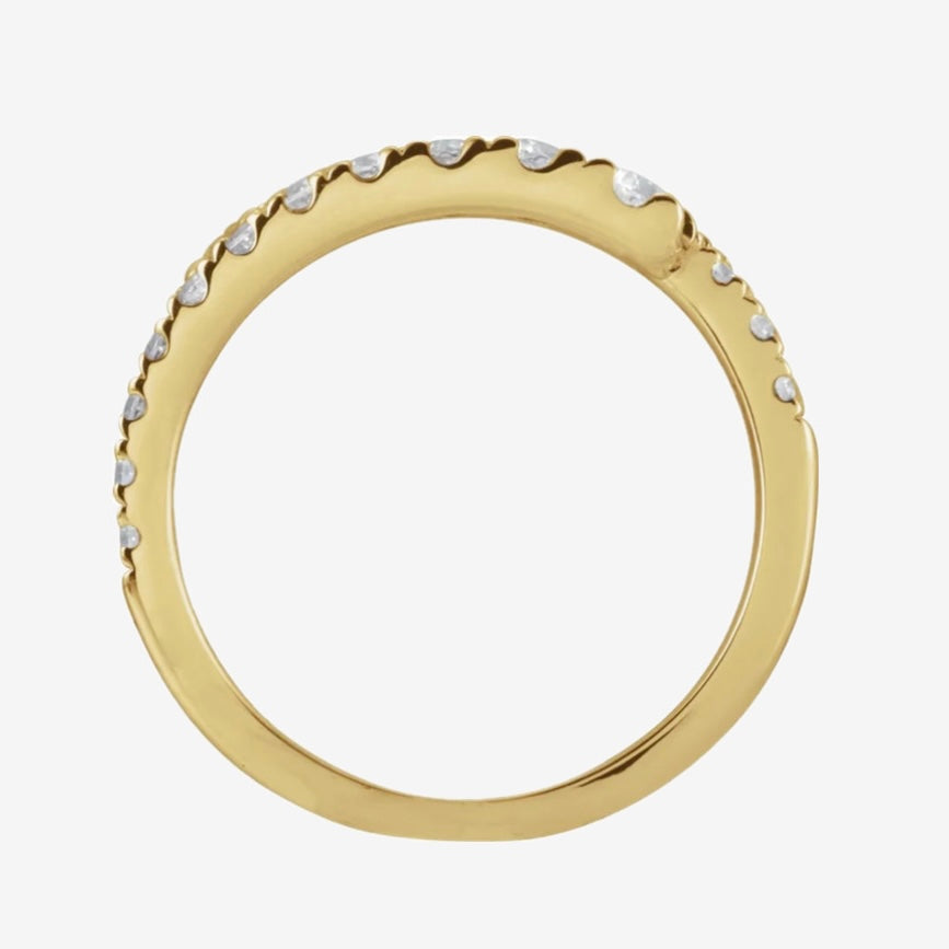Bethany 14k Gold Bypass Ring w/ Lab Diamonds - TOVAA