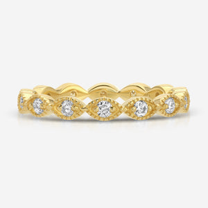 Val Vintage Design w/ Milgrain Detailing on a Full Eternity Band- TOVAA