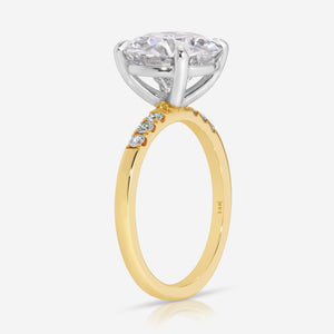 Molly 4 carat Round Cut Moissanite Engagement Ring w/ Hidden Halo - TOVAA