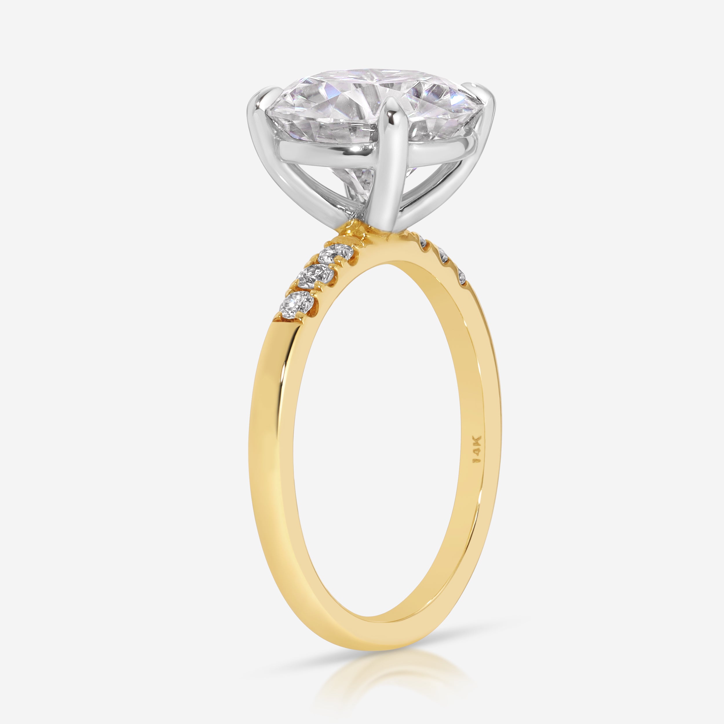 Molly 4 carat Round Cut Moissanite Engagement Ring w/ Hidden Halo - TOVAA