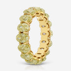 Faith Oval Moissanite Eternity Band w/ Canary Yellow Moissanite (Size 6.75) - TOVAA