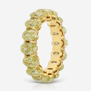 Faith Oval Moissanite Eternity Band w/ Canary Yellow Moissanite (Size 6.75) - TOVAA