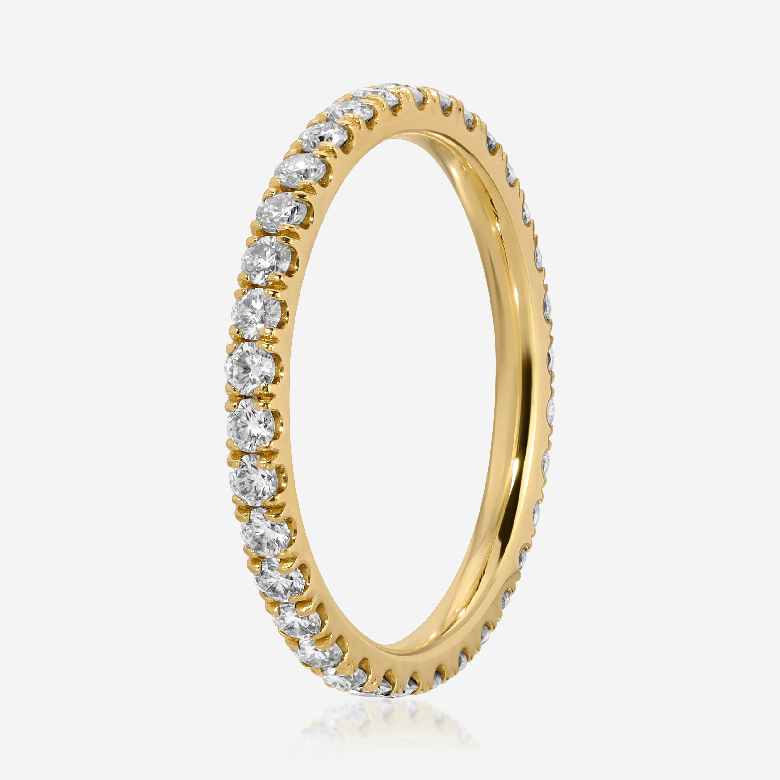 Jesse Pavé 14k Solid Gold Full Eternity Band w/ Pavé Stones - TOVAA
