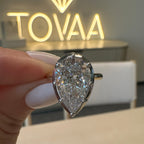 Georgia (5.13ct) Pear Lab Diamond Engagement Ring (Size 5)