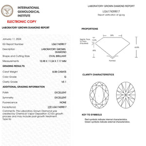 Amanda (8.08ct) Oval Lab Diamond Engagement Ring