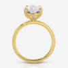 Olivia Flush 7ct Oval Moissanite Engagement RIng w/ Diamond Cut & 14k Yellow Gold Band - TOVAA