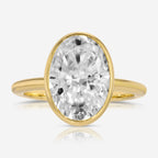 Bella 4.9 Carat Oval Moissanite Solitaire Engagement Ring w/ 14k Yellow Gold Band - TOVAA