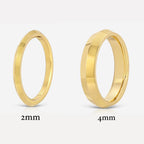 Knife Edge Solid Gold Band 2mm and 4mm Comparison - TOVAA
