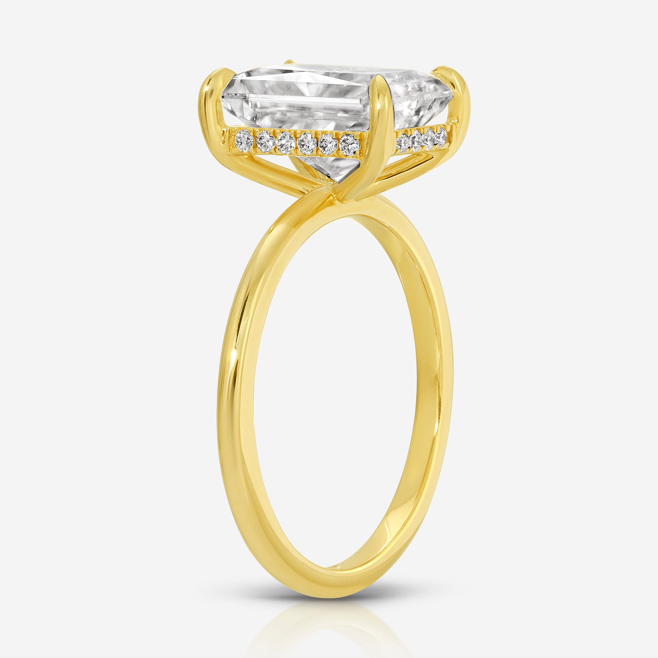 Kate Radiant Moissanite Engagement RIng w/ 14k Yellow Gold Band - TOVAA