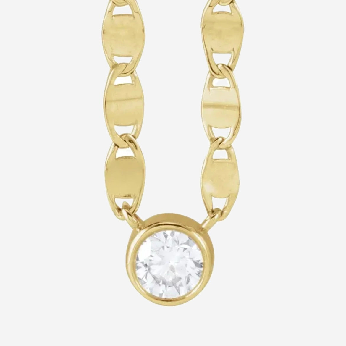 Lab Diamond Mirror Link Necklace - TOVAA