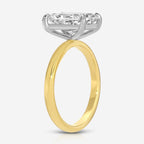 Kate Radiant Moissanite Engagement Ring Side Profile Two-Tone 14k Yellow Gold And White Gold - TOVAA
