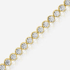 Bezel Moissanite Tennis Bracelet w/ 14k Solid Gold Clasp - TOVAA