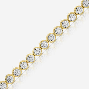 Bezel Moissanite Tennis Bracelet w/ 14k Solid Gold Clasp - TOVAA