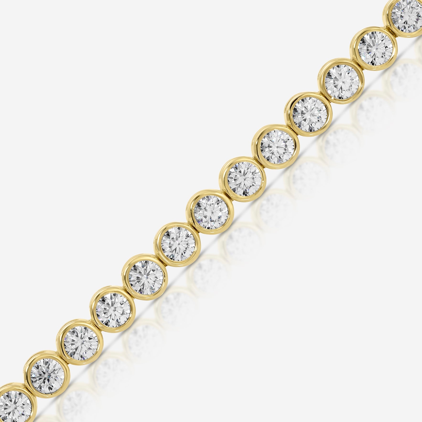 Bezel Moissanite Tennis Bracelet w/ 14k Solid Gold Clasp - TOVAA