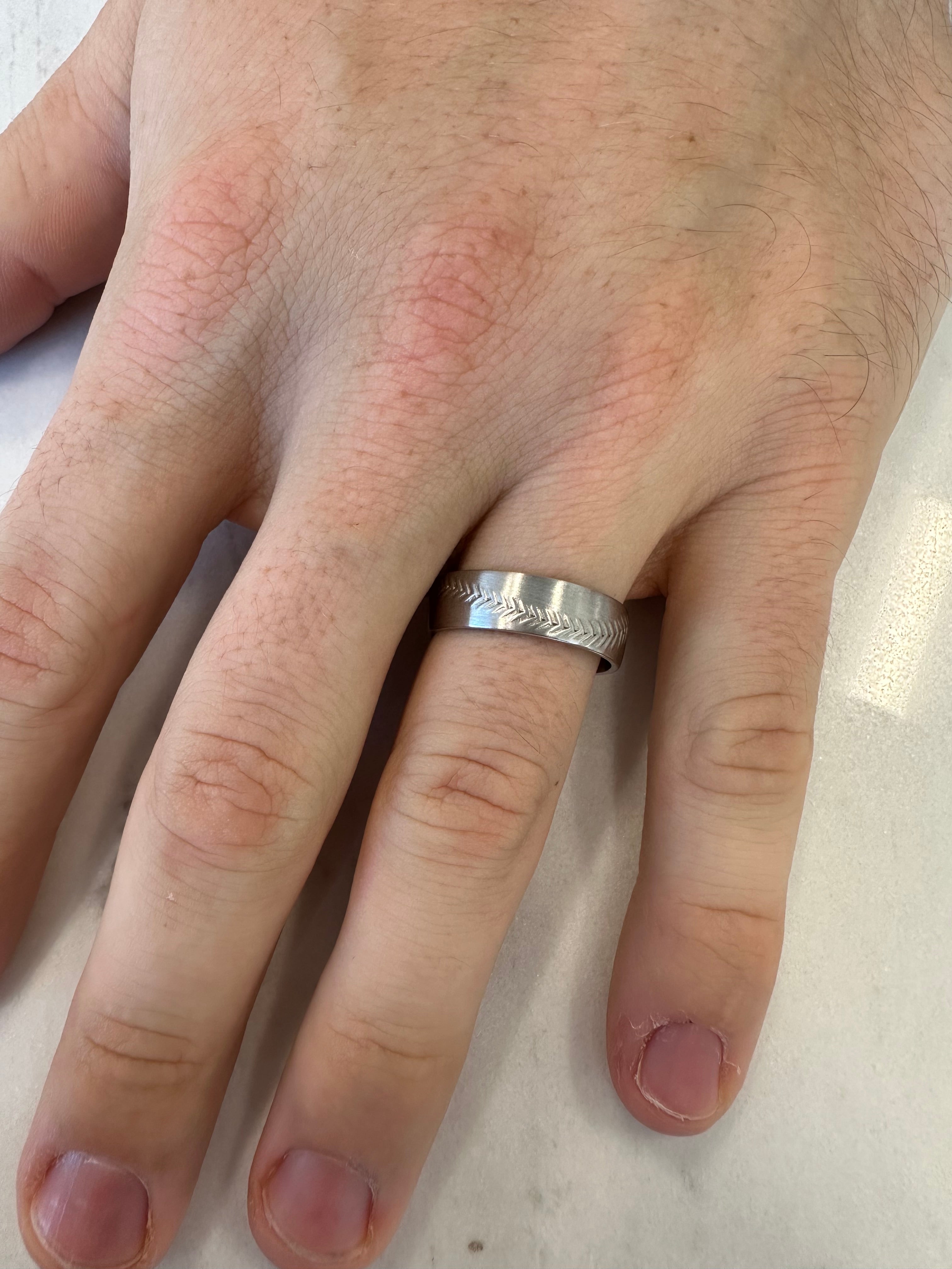 Alex with Baseball Stitching Detail Being Worn - TOVAA