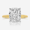 Olivia 4.2ct Flush Cushion Moissanite Engagement Ring w/ 2-Tone 14k White & Yellow gold Setting (Size 6) - TOVAA