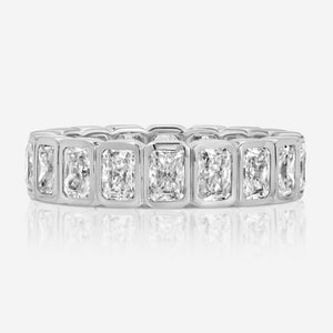 Beau Radiant Bezel w/ Full Eternity Band 1.25 carat Moissanite Stones  - TOVAA
