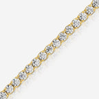 Classic Moissanite Tennis Bracelet w/ Yellow Gold Band- TOVAA