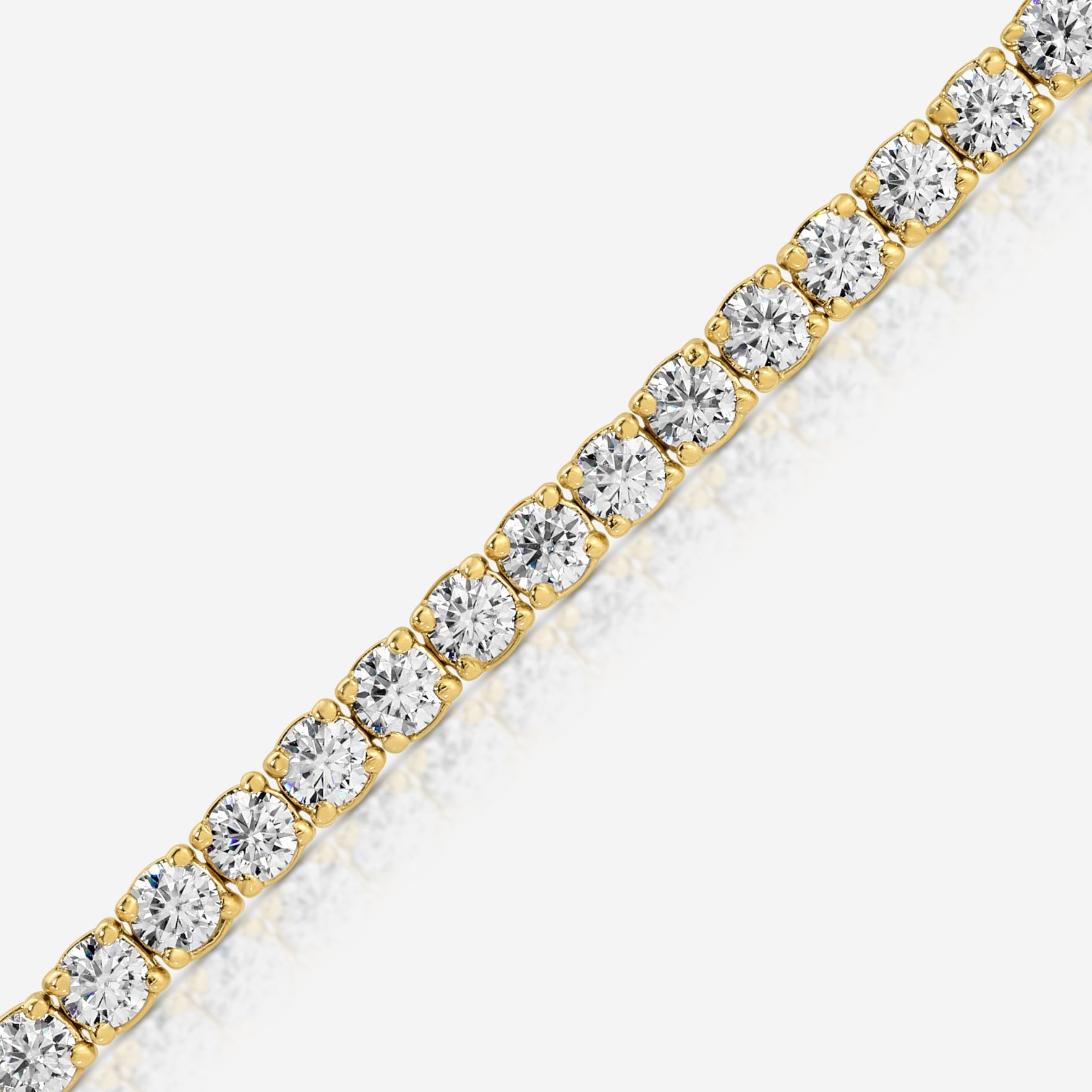 Classic Moissanite Tennis Bracelet w/ Yellow Gold Band- TOVAA