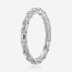 Brooke Eternity Band Baguette Moissanite in White Gold - TOVAA