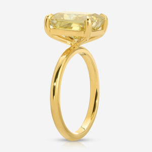 Kate Flush 4.8ct Crushed Ice Cut Moissanite Engagement Ring w/ 18k Yellow Gold Band - TOVAA