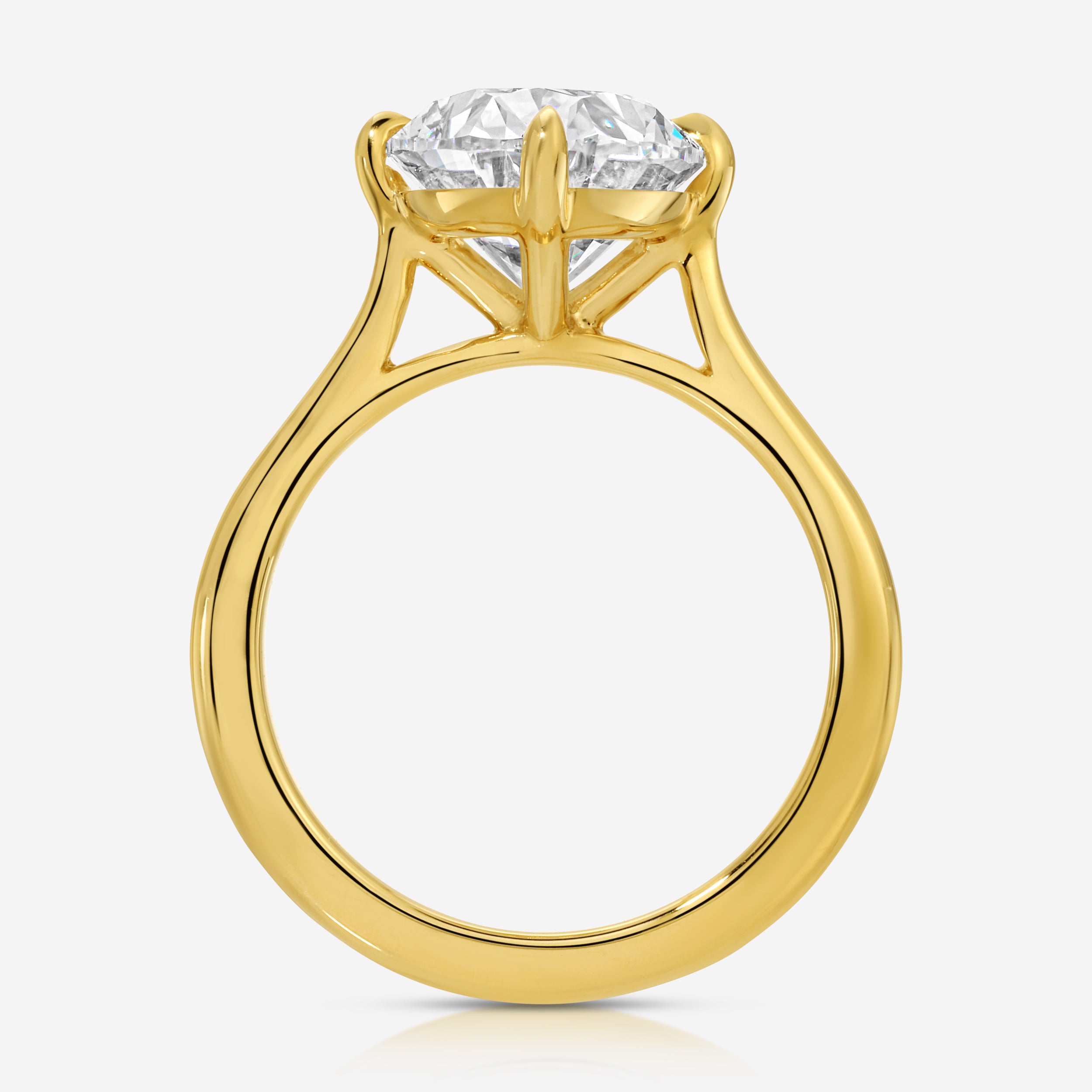 Morgan 4.52 Carat Solitaire Moissanite Engagement Ring w/ 14k Yellow Gold Band (Size 5.75) - TOVAA