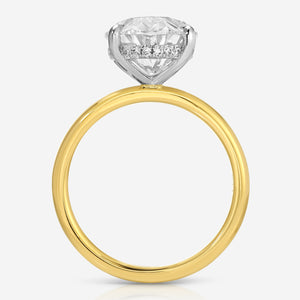 Olivia 5.02 Carat Oval Lab Diamond Engagement Ring w/ Hidden Halo & 14k Yellow Gold Band (Size 6.25) - TOVAA