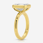 Bella Solitaire Engagement Ring w/ Emerald Moissanite Stone - TOVAA