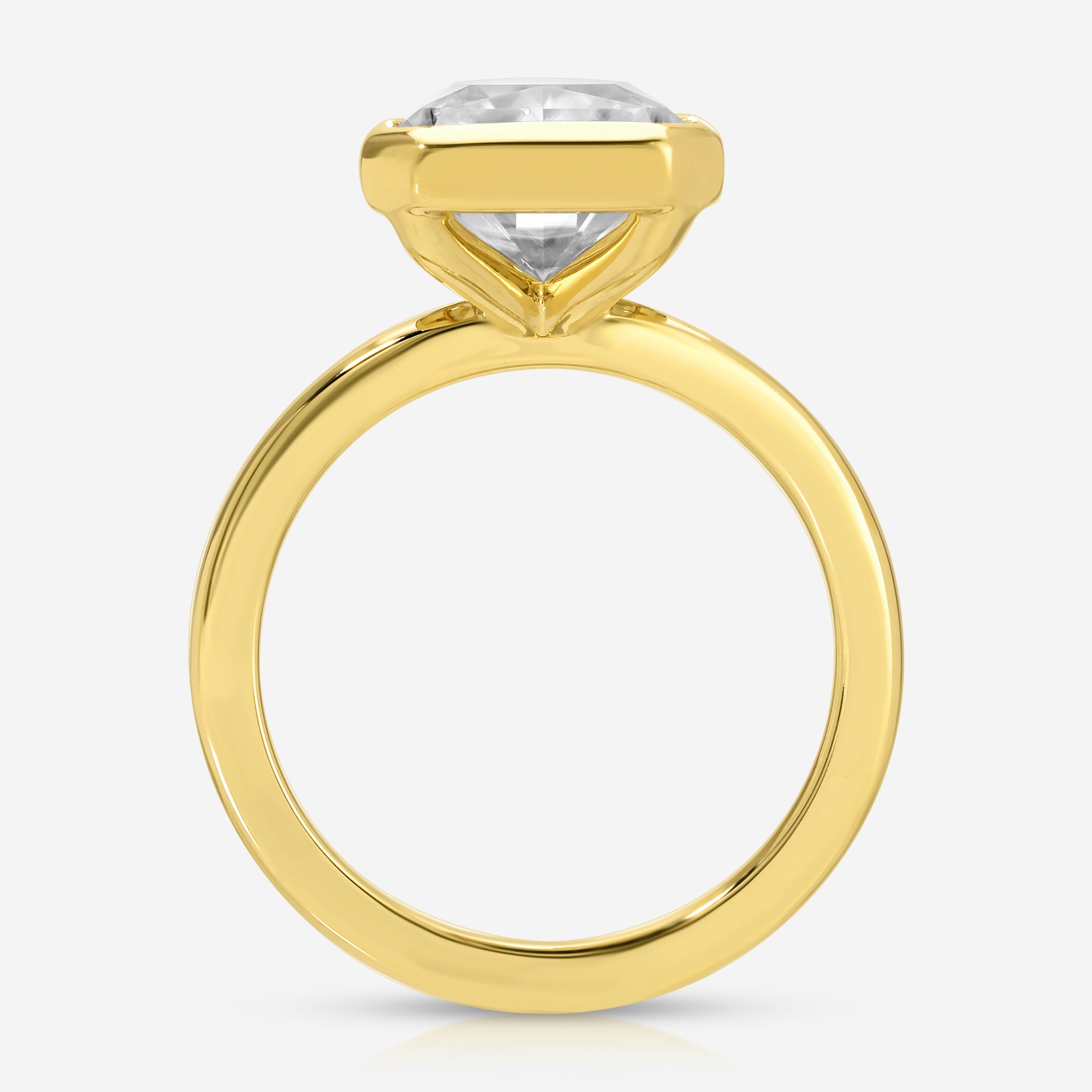 Bella 5.2 Carat Radiant Moissanite Engagement Ring w/ 14k Yellow Gold Band - TOVAA