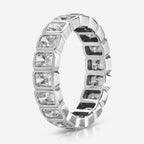 Beau Radiant Bezel Eternity Band 1.25ct Colorless Moissanite Stones w/ Full Eternity Band - TOVAA