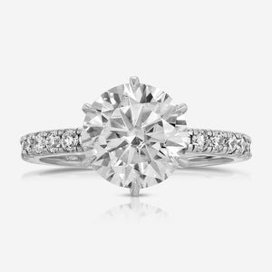 Becca 2.5ct Round Pavé Moissanite Engagement Ring (Size 5.5) - TOVAA