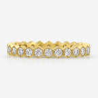 Honey Moissanite w/ 2mm Full Eternity Wedding Band - TOVAA