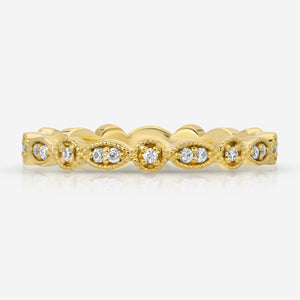Victoria  Eternity Ring w/ 1.1mm Round Brilliant Colorless Moissanite Stones - TOVAA