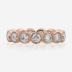 Beau Full Eternity Band w/ Round Moissanite Stones & 14k Rose Gold Band (Large) - TOVAA