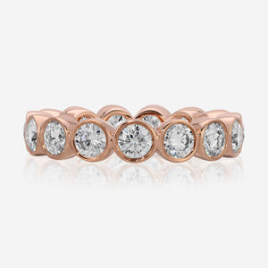 Beau Full Eternity Band w/ Round Moissanite Stones & 14k Rose Gold Band (Large) - TOVAA