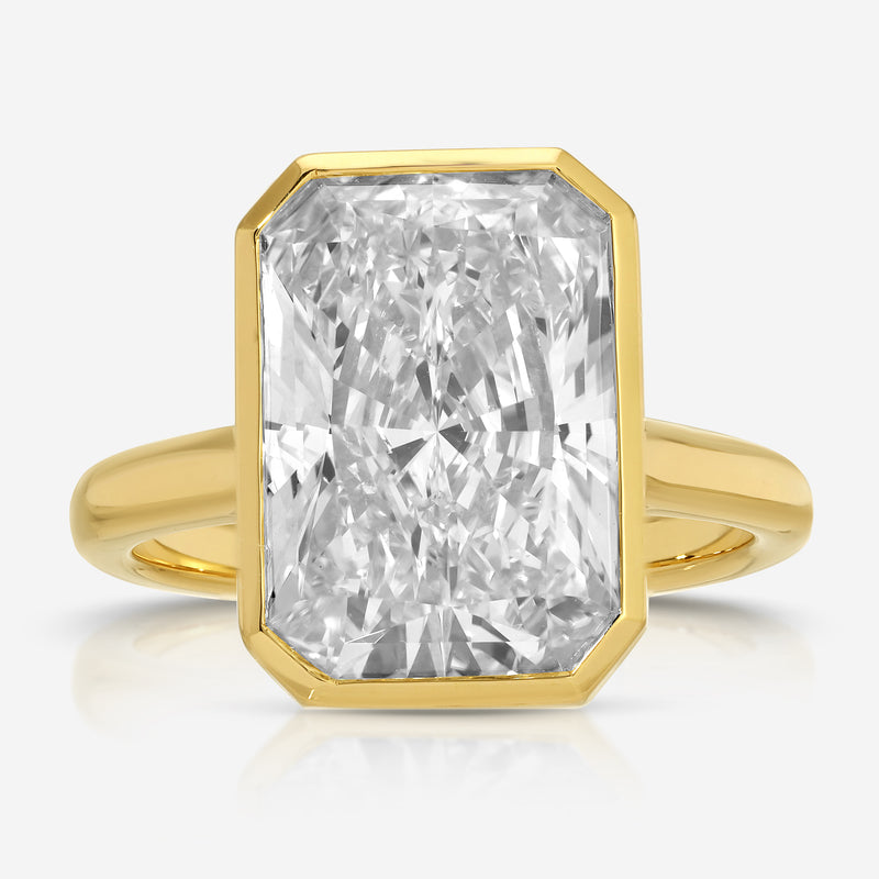 Cher 6.05ct Radiant Lab Diamond Engagement Ring w/ 14k Yellow Gold (Size 5.5)- TOVAA