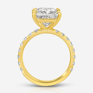 Kate 3 Carat Princess Cut Pavé  Moissanite Engagement Ring - TOVAA