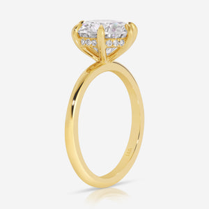 Danielle (3.5ct) Moissanite Round Engagement Ring w/ Hidden Halo in 14k Yellow Gold - TOVAA