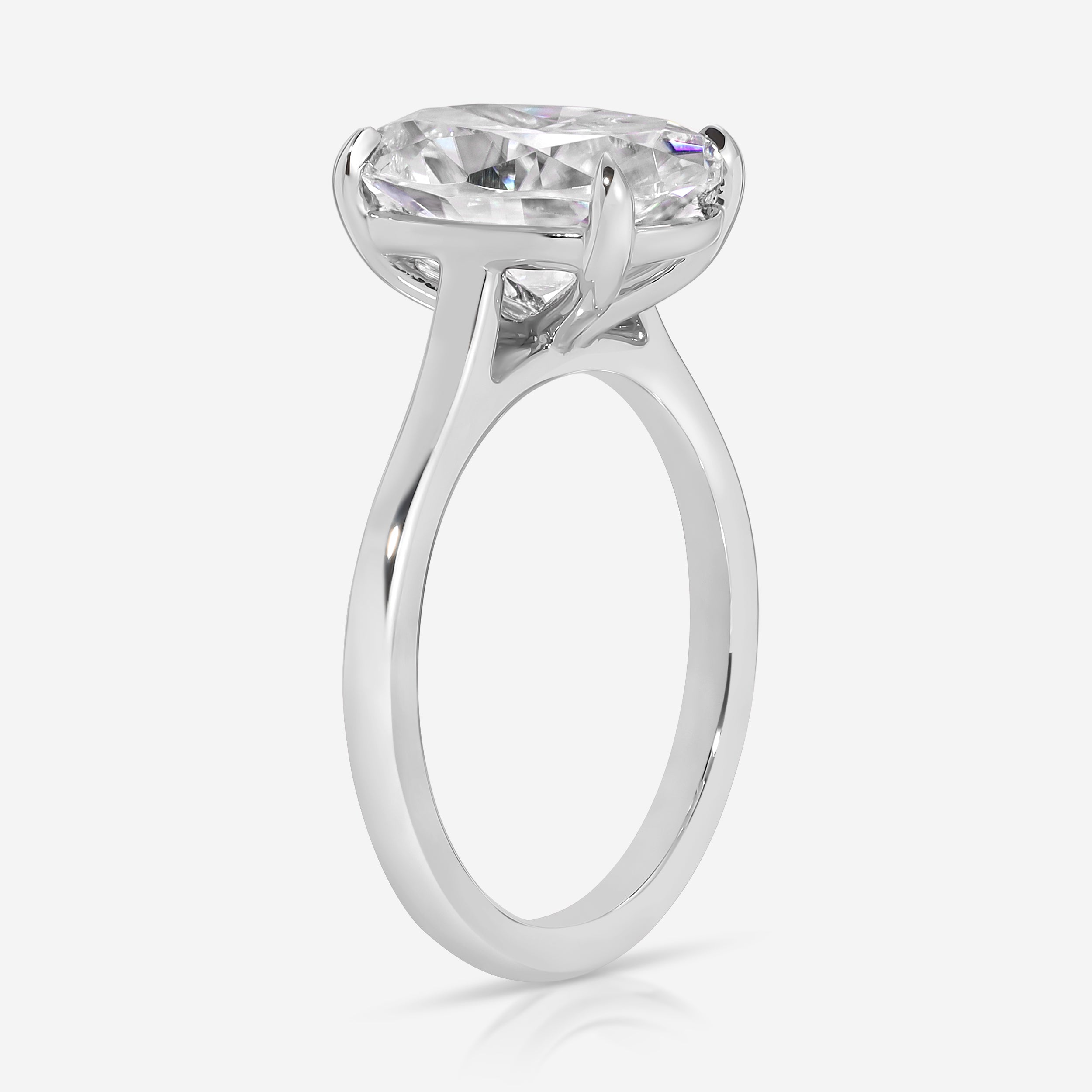 Morgan 5.2 Carat Solitaire Moissanite Engagement Ring w/ 14k White Gold Setting - TOVAA